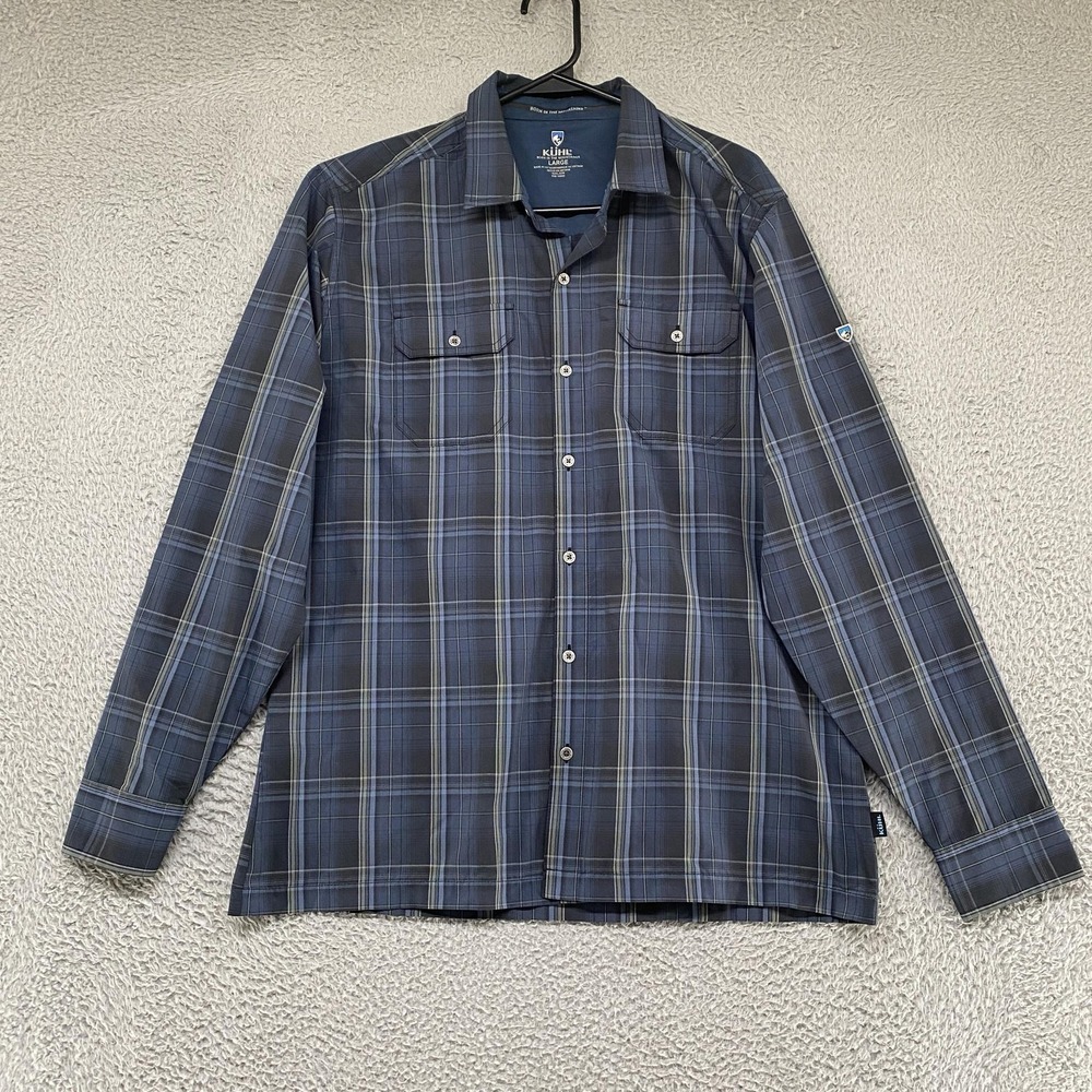 Kuhl Response Shirt Mens Large Blue Long Sleeve Button Up Hiking Outdoor 7167